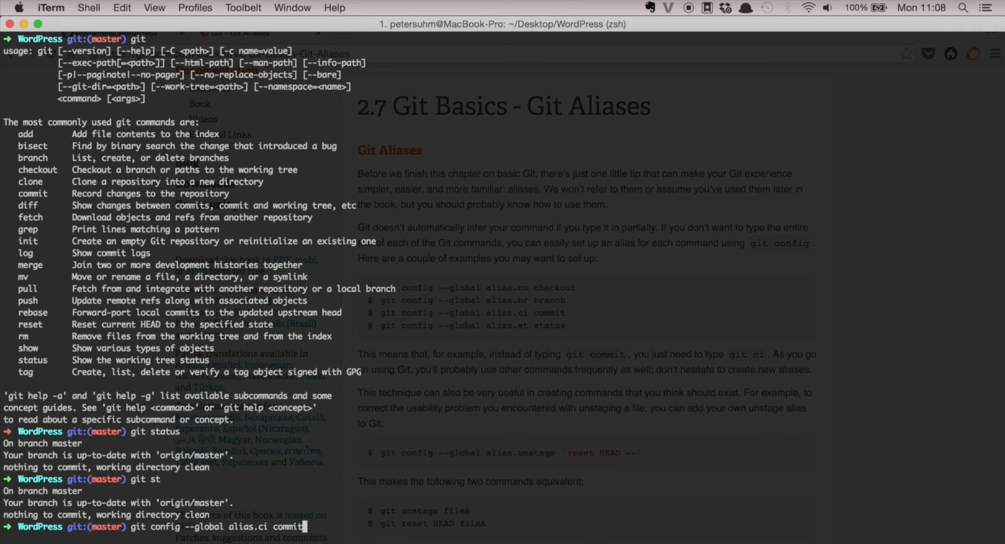 git mac terminal commands